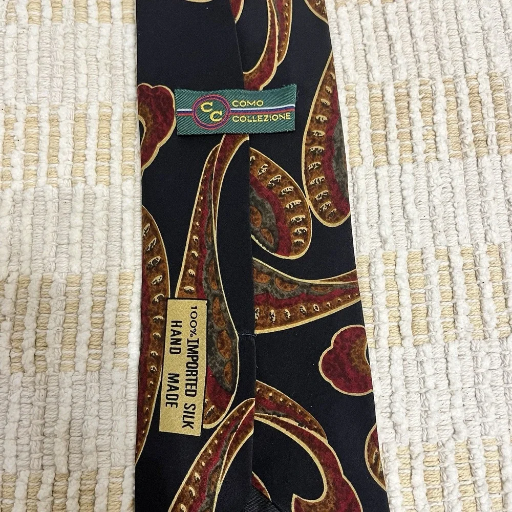 Como Collezione Men's‎ Paisley 100% Silk Handmade Business Formal Necktie